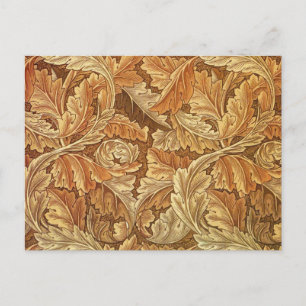 Carte Postale William Morris Acanthus Brun Feuilles d'Automne