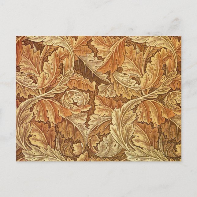 Carte Postale William Morris Acanthus Brun Feuilles d'Automne (Devant)