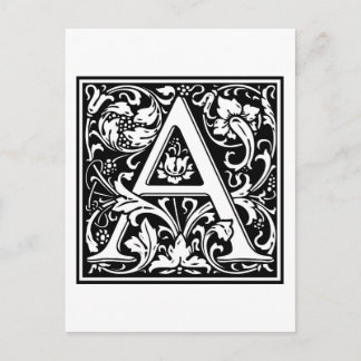 Carte Postale William Morris Alphabet "A"