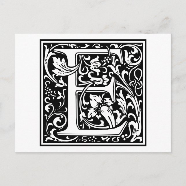 Carte Postale William Morris Alphabet "E" (Devant)