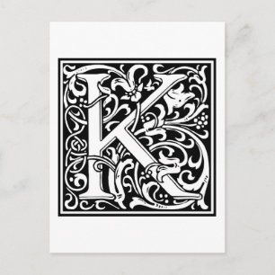 Carte Postale William Morris Alphabet "K"