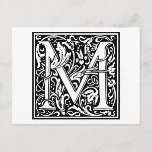 Carte Postale William Morris Alphabet "M"