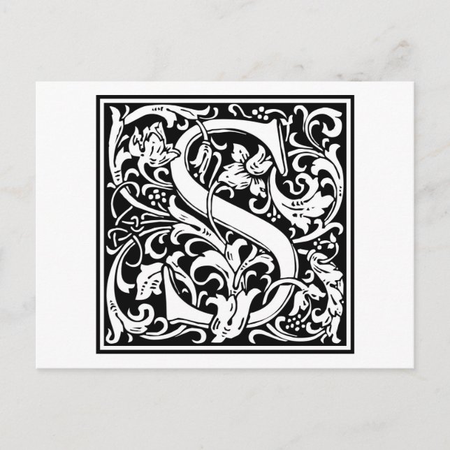 Carte Postale William Morris Alphabet "S" (Devant)