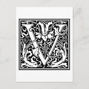 Carte Postale William Morris Alphabet "V"