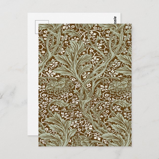 Carte Postale William Morris Arcadia Motif Floral Classique (Devant / Derrière)