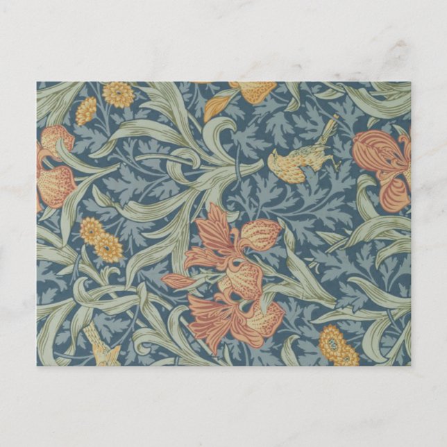 Carte Postale William Morris Art Décoratif Iris Motif (Devant)