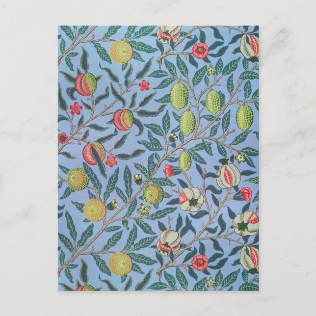 CARTE POSTALE : WILLIAM MORRIS "BLUE POMEGRANATES" (Devant)