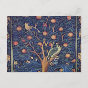 Carte Postale William Morris Bois de Pic Tapisserie Oiseaux Flor