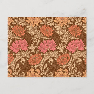 Carte Postale William Morris Chrysanthèmes, Brown et rouille