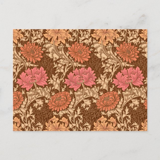 Carte Postale William Morris Chrysanthèmes, Brown et rouille (Devant)