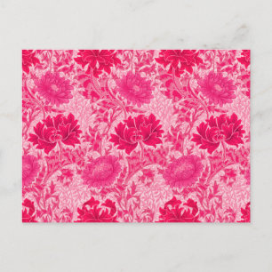Carte Postale William Morris Chrysanthemums, Fuchsia Pink
