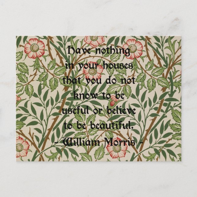 Carte Postale William Morris Citation (Devant)