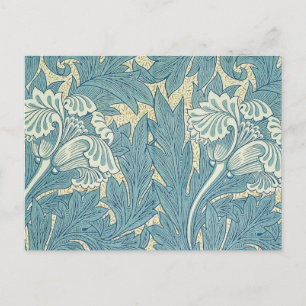 Carte Postale William Morris Classique Tulipe Bleu Floral