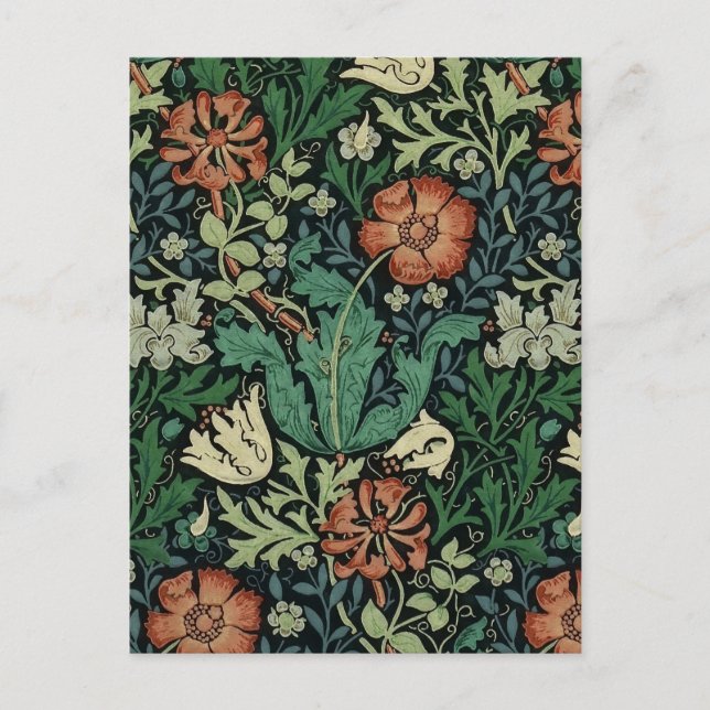Carte Postale William Morris Compton Floral Art Nouveau Motif (Devant)