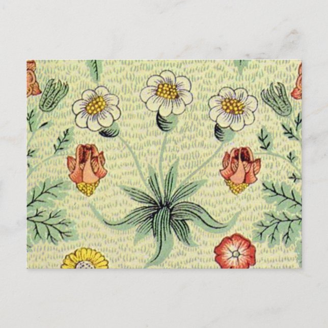 Carte Postale William Morris Daisy Floral Fond d'écran Motif (Devant)