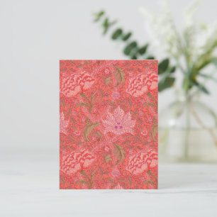Carte Postale William Morris - Élégant floral rouge et rose