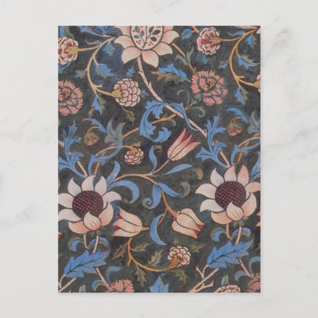 Carte Postale William Morris Evenlode Textile Floral Art (Devant)