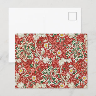 Carte Postale William Morris Fleur d'antiquité aux algues Vert r