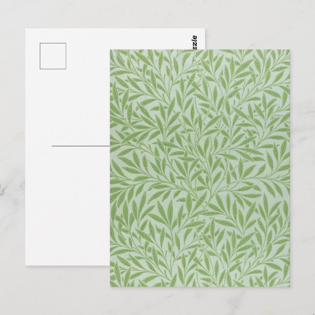 Carte Postale William Morris Fleur Willow Classic Green (Devant / Derrière)
