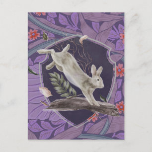 Carte Postale William Morris Forest Rabbit Floral Art Nouveau