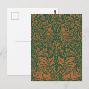 Carte Postale William Morris Frère Lapin Ambre Noir Motif