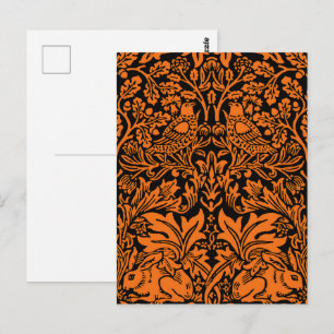 Carte Postale William Morris Frère Lapin Motif Noir Rouille