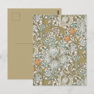 Carte Postale William Morris Golden Lily Blue Gold Classic