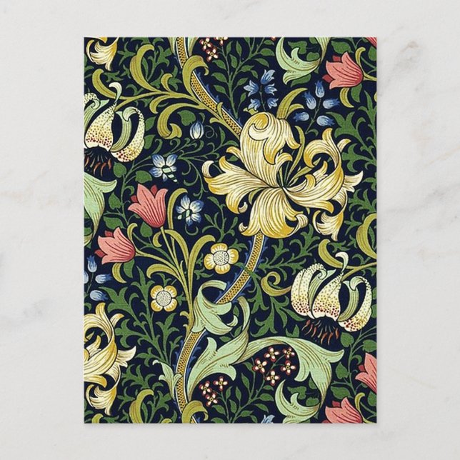 Carte Postale William Morris Golden Lily modèle floral (Devant)
