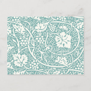 Carte Postale William Morris Grape Motif Turquoise Turquoise