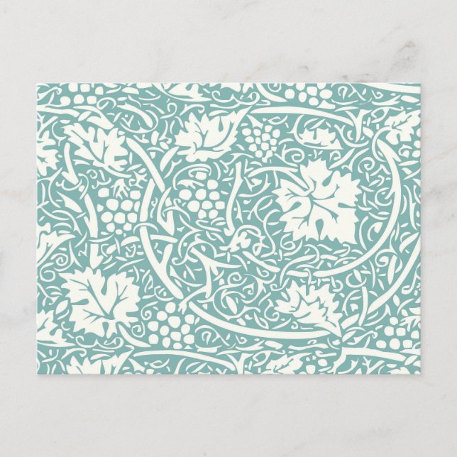 Carte Postale William Morris Grape Motif Turquoise Turquoise (Devant)