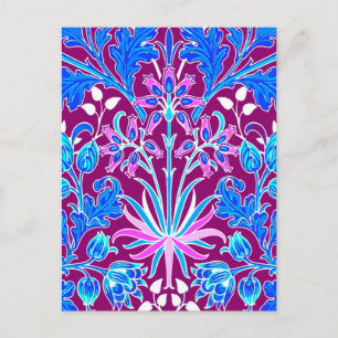 Carte Postale William Morris Hyacinth Imprimer, Aqua et Purple