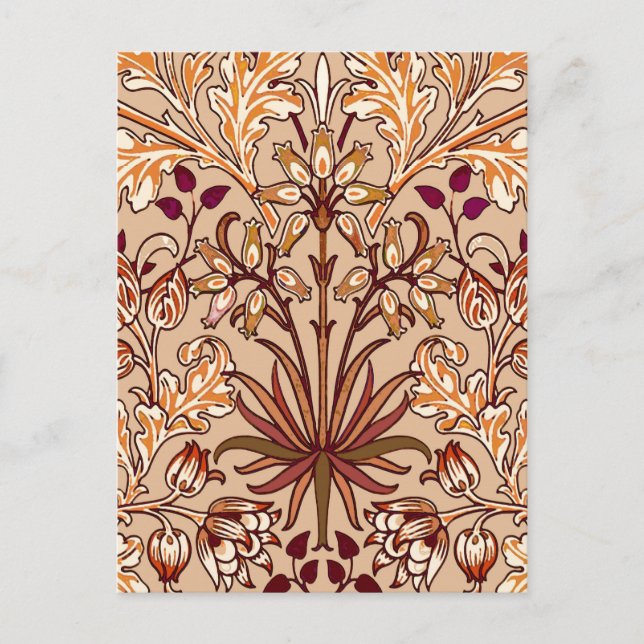 Carte Postale William Morris Hyacinth Imprimer, Brown et beige (Devant)