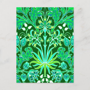 Carte Postale William Morris Hyacinth Imprimer, Emerald Green