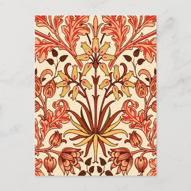 Carte Postale William Morris Hyacinth Imprimer, orange et rouill (Devant)