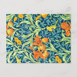 Carte Postale William Morris - Iris, motif floral vintage