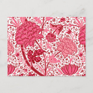 Carte Postale William Morris Jacobean Floral, Coral rose