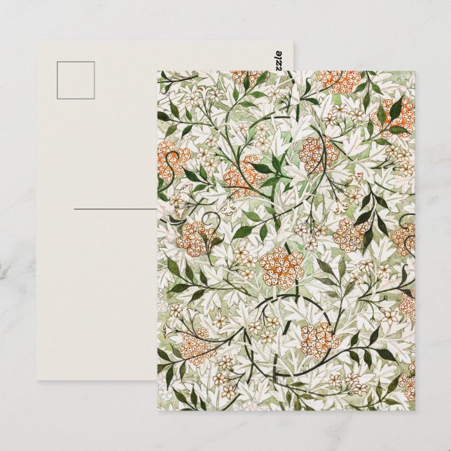 Carte Postale William Morris Jasmine Blossom Garden Design (Devant / Derrière)