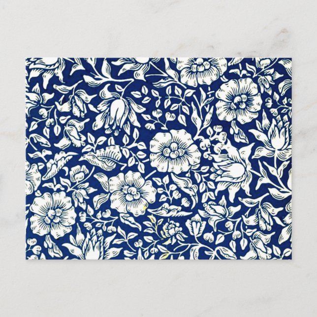 Carte Postale William Morris - Mallow bleu (Devant)