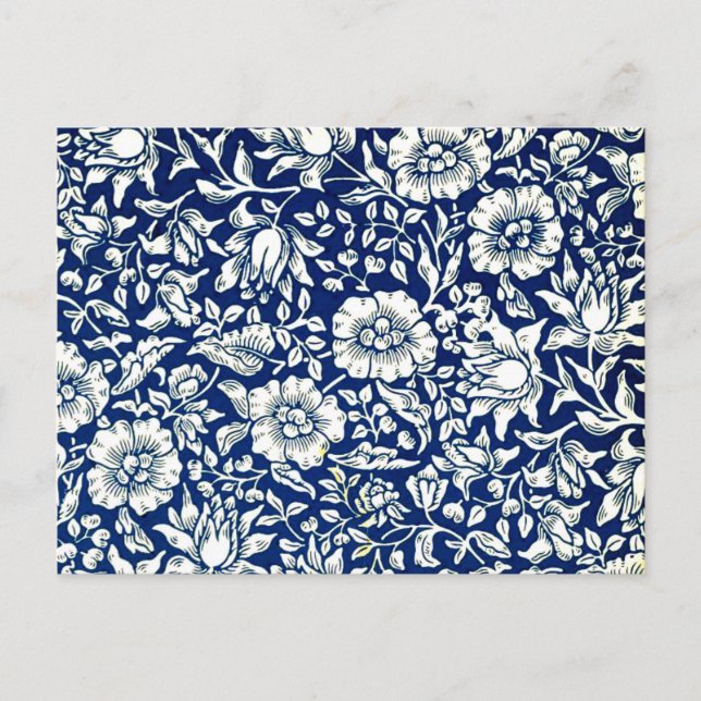 Carte Postale William Morris - Mallow bleu (Devant)