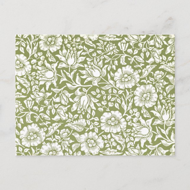 Carte Postale William Morris Mallow Motif vert (Devant)