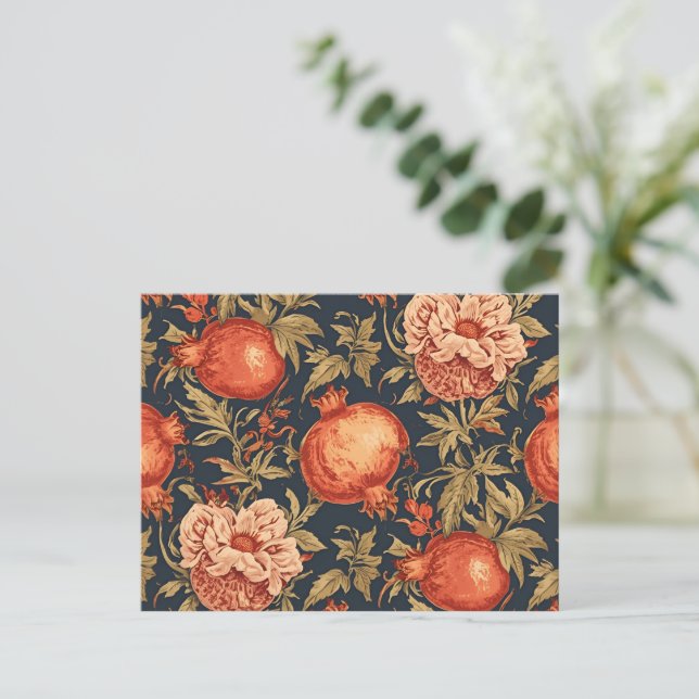 Carte Postale William Morris motif de grenade à fruits (Debout devant)
