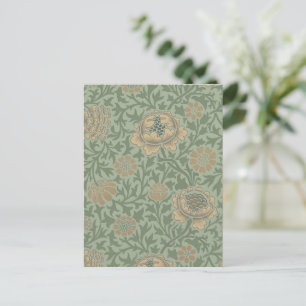 Carte Postale William Morris motif floral Grafton vert sauge 