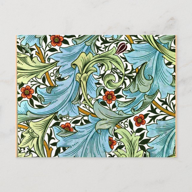 Carte Postale William Morris motif vintage - Granville (Devant)