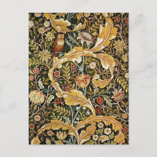 Carte Postale William Morris Owl et Acanthus (Devant)