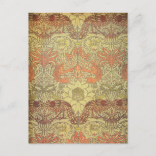 Carte Postale William Morris Peacock et Motif de dragon