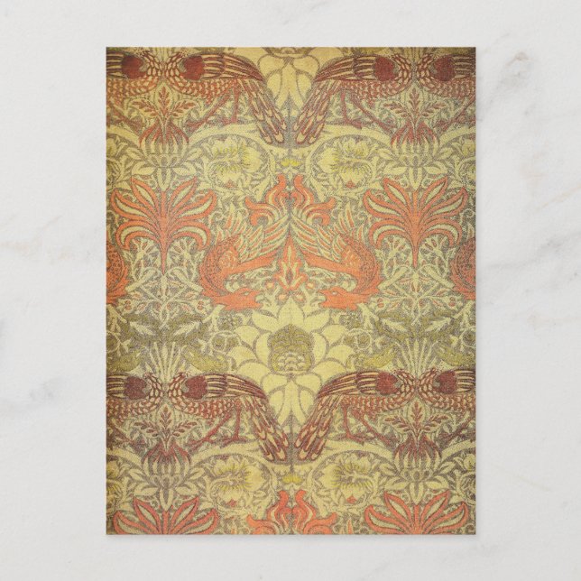 Carte Postale William Morris Peacock et Motif de dragon (Devant)