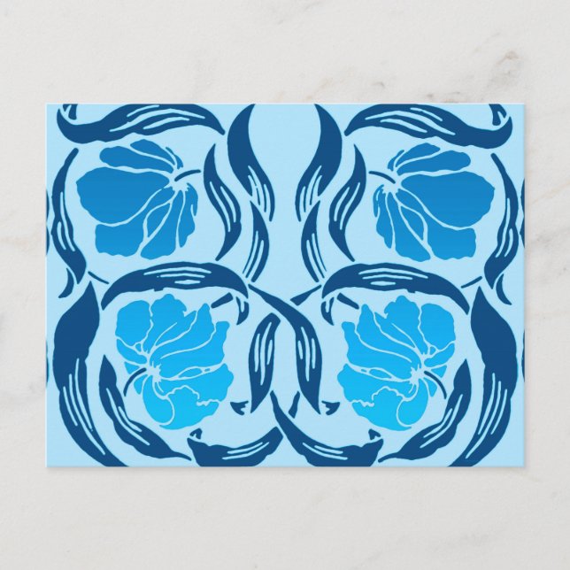 Carte Postale William Morris Pimpernel, Denim & Bleu clair (Devant)