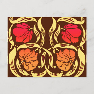Carte Postale William Morris Pimpernel, Rust Orange et Brown