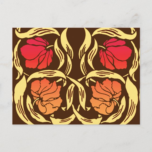 Carte Postale William Morris Pimpernel, Rust Orange et Brown (Devant)