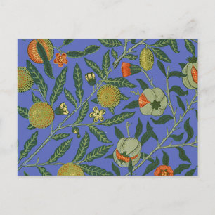 Carte Postale William Morris Pomegranate Bleu papier peint color